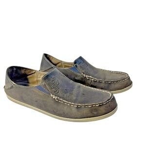 OluKai Shoes Loafers Women's Sz 11 Nohea Nubuck Gray Slip-On Comfort